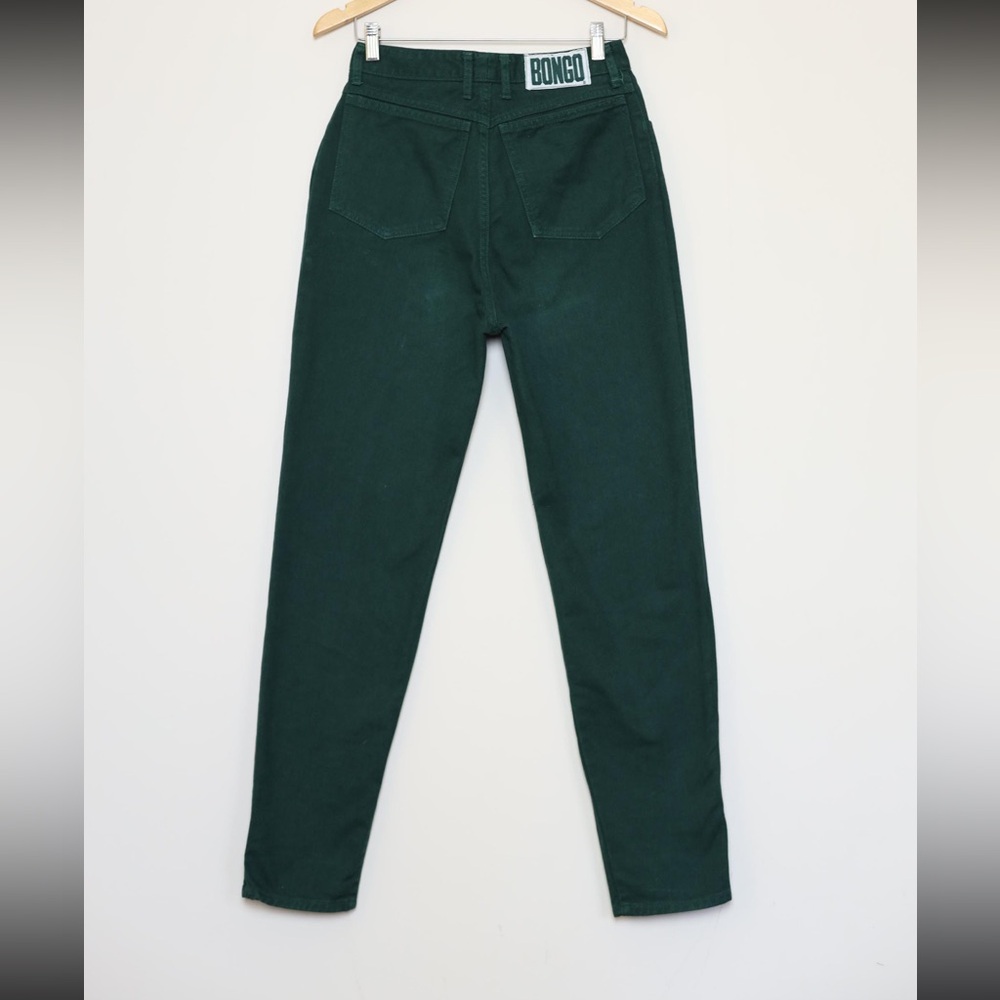 BONGO Forest Green Vintage 90’s High Rise 100% Cotton Denim Giant Patch Jeans 9